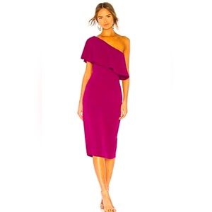 NWT Lovers + Friends Bentley Midi One Shoulder Dress